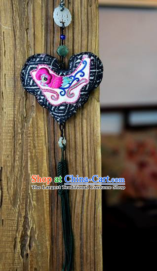 Traditional Embroidered Waist Accessories China National Tassel Jade Pendant Handmade Jewelry