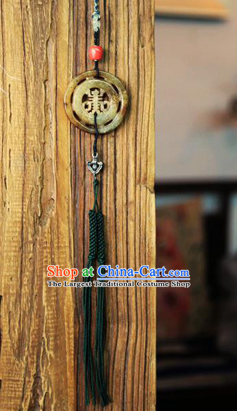 Traditional Yellow Jade Waist Accessories China Handmade Jewelry National Tassel Pendant