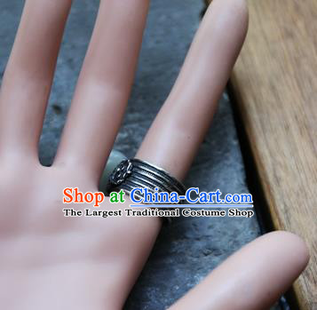 China National Jade Ring Traditional Handmade Silver Jewelry Accessories