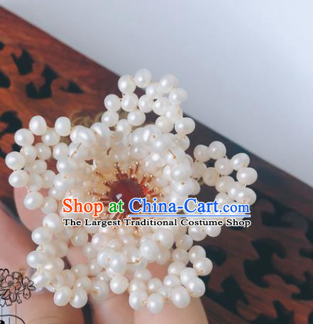 China Song Dynasty Palace Hair Accessories Ancient Empress Hairpin Traditional Hanfu Pearls Peony Hair Stick