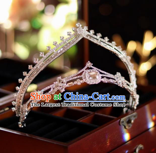 Top Wedding Zircon Royal Crown Handmade Princess Hair Accessories Bride Jewelry Ornaments