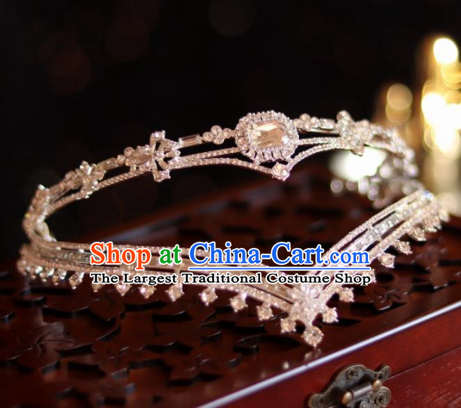 Top Wedding Zircon Royal Crown Handmade Princess Hair Accessories Bride Jewelry Ornaments