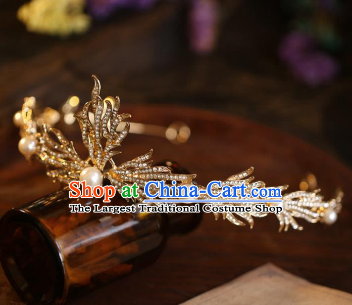 Top Grade Handmade Princess Hair Accessories Halloween Jewelry Ornaments Golden Royal Crown
