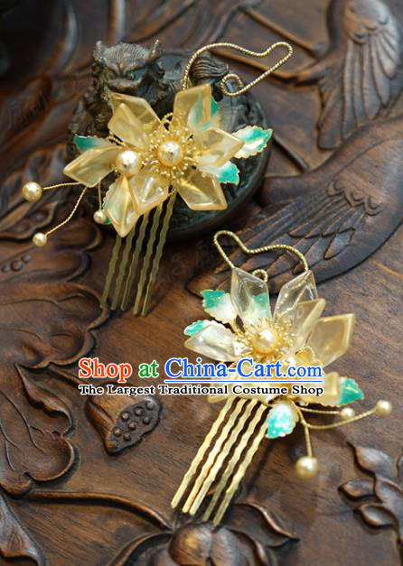 China Traditional Green Flowers Hair Crown and Tassel Hairpins Ancient Wedding Bride Hair Accessories