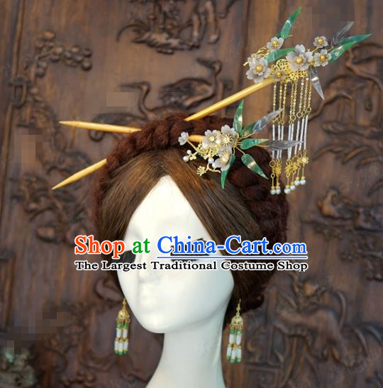 China Ancient Swordswoman Bamboo Hairpins Hair Accessories Traditional Hanfu Hair Sticks