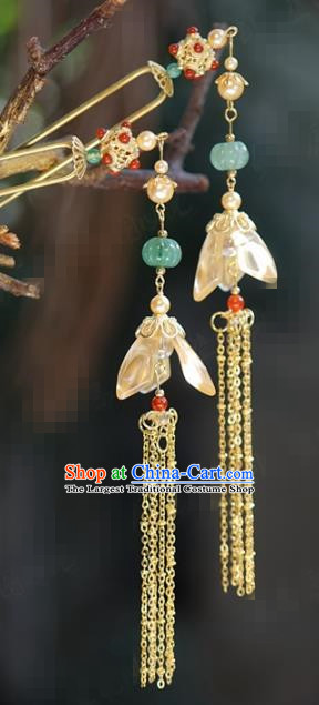 China Ancient Qing Dynasty Palace Hair Stick Traditional Xiuhe Suit Hair Jewelry Accessories Court Shell Flower Hairpins