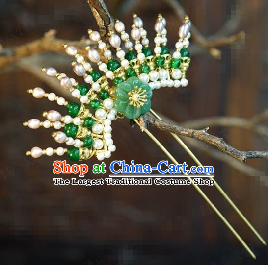 China Wedding Hair Stick Traditional Xiuhe Suit Hair Accessories Ancient Princess Pearls Hairpin Jewelry