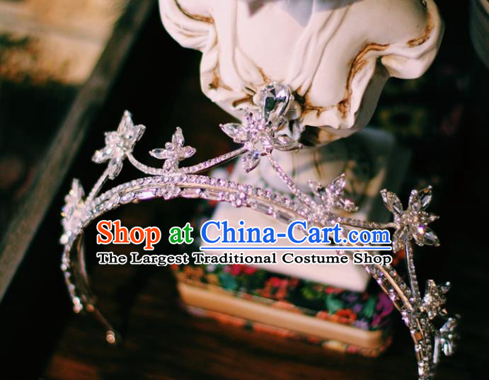 Baroque Retro Zircon Royal Crown European Wedding Bride Hair Accessories Crystal Hair Clasp