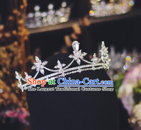 Baroque Retro Zircon Royal Crown European Wedding Bride Hair Accessories Crystal Hair Clasp
