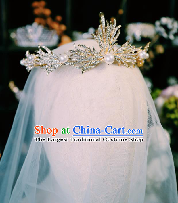Handmade Court Retro Hair Accessories Baroque Bride Headwear European Wedding Golden Royal Crown