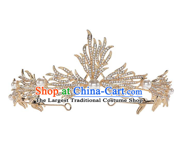 Handmade Court Retro Hair Accessories Baroque Bride Headwear European Wedding Golden Royal Crown