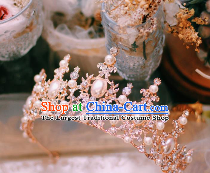 European Court Princess Hair Clasp Wedding Crystal Hair Accessories Handmade Baroque Bride Royal Crown