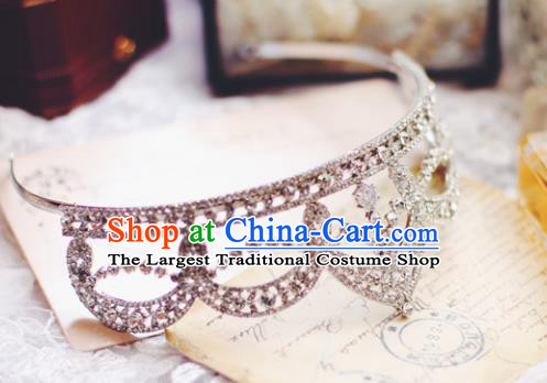 Handmade Baroque Bride Royal Crown European Court Princess Headwear Wedding Crystal Hair Accessories
