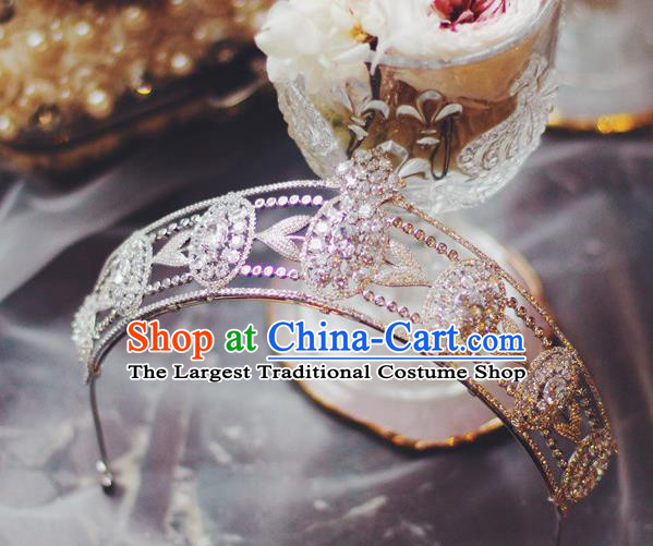 Baroque Princess Zircon Royal Crown Court Hair Jewelry European Wedding Bride Hair Accessories
