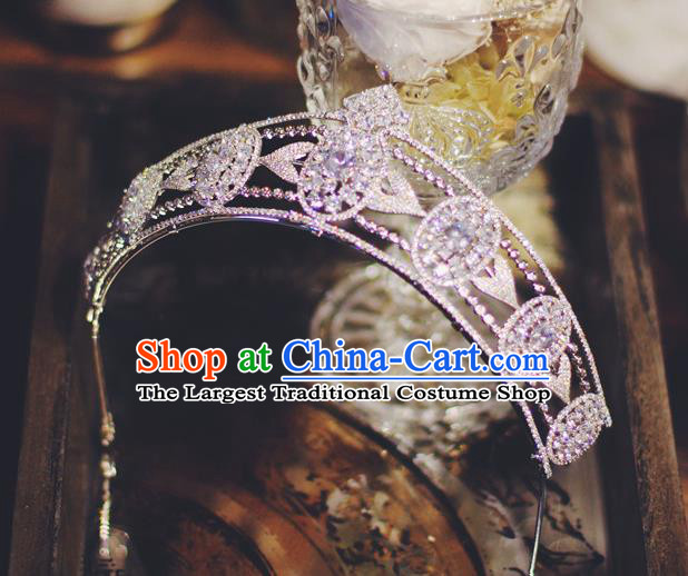 Baroque Princess Zircon Royal Crown Court Hair Jewelry European Wedding Bride Hair Accessories