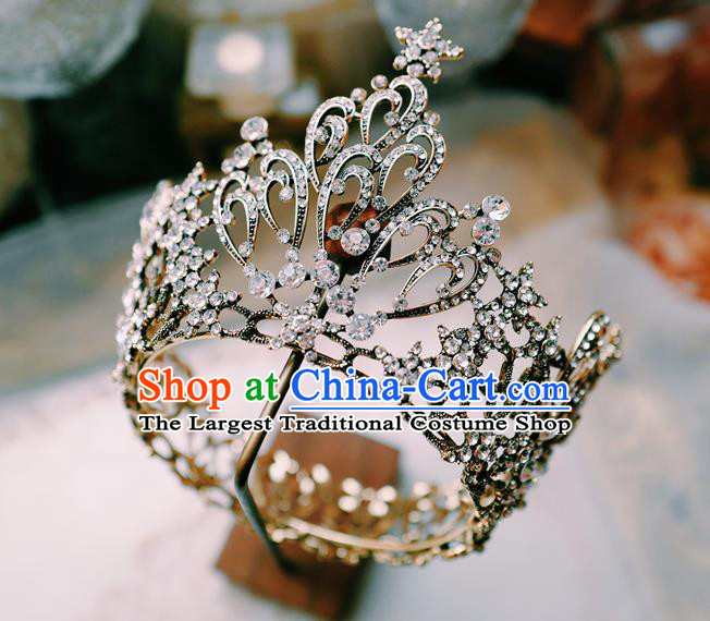 Baroque Little Round Royal Crown Handmade Wedding Jewelry Accessories European Princess Headwear