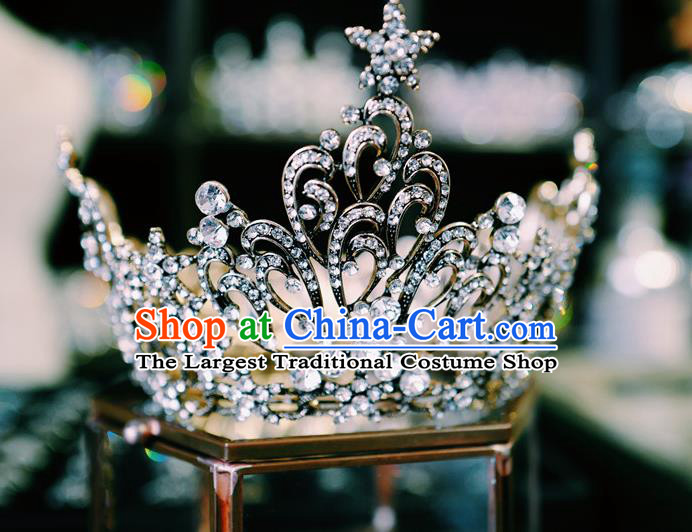 Baroque Little Round Royal Crown Handmade Wedding Jewelry Accessories European Princess Headwear