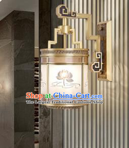 Top Grade Chinese Traditional Handmade Brass Wall Lantern Classical Printing Lotus Palace Lanterns