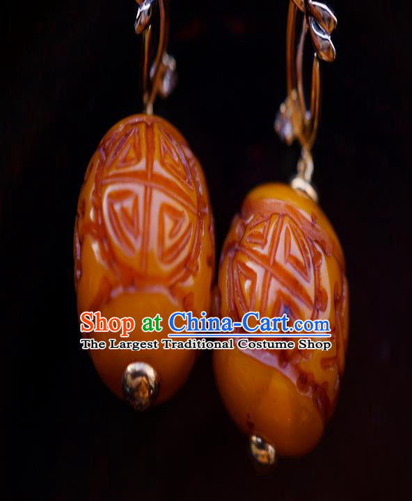 Top Grade Chinese Traditional Classical Argent Orchid Earrings Handmade Beeswax Ear Jewelry Accessories