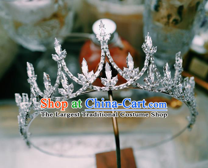 Handmade Crystal Jewelry Accessories European Princess Headwear Baroque Bride Wedding Zircon Royal Crown