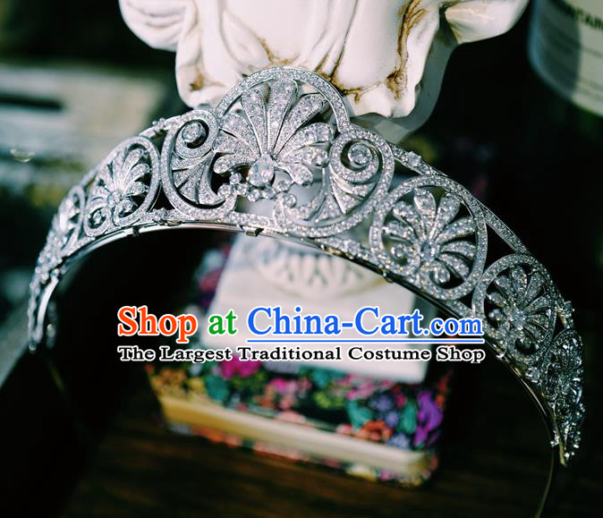European Retro Headwear Bride Zircon Royal Crown Princess Wedding Jewelry Accessories