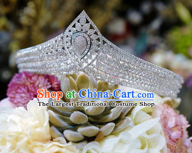 Top European Wedding Jewelry Accessories Princess Zircon Royal Crown Bride Headwear