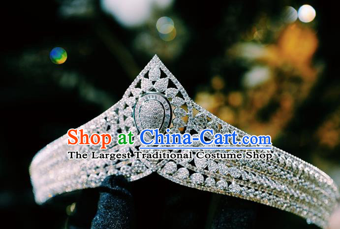Top European Wedding Jewelry Accessories Princess Zircon Royal Crown Bride Headwear