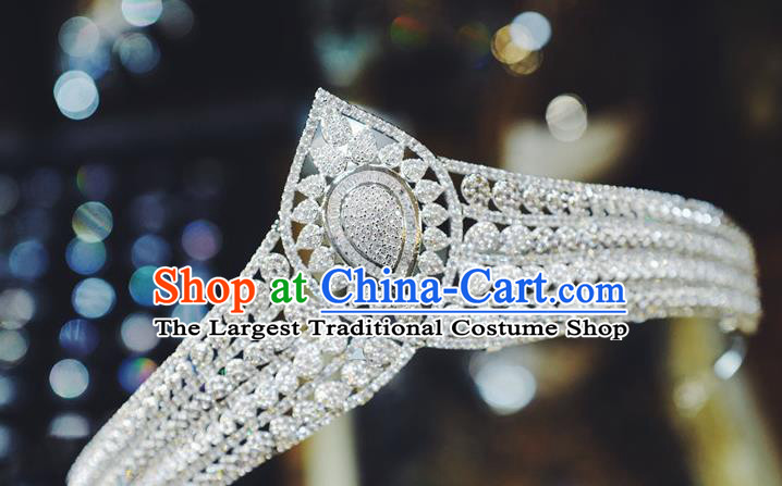 Top European Wedding Jewelry Accessories Princess Zircon Royal Crown Bride Headwear