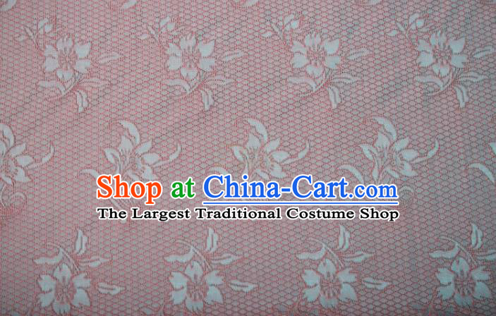 Chinese Classical Scale Pattern Design Pink Song Brocade Fabric Asian Traditional Silk Material