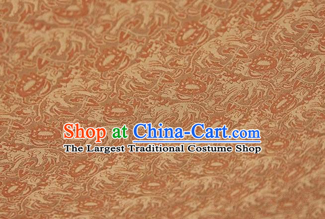Chinese Classical Pattern Design Orange Song Brocade Fabric Asian Traditional Silk Material