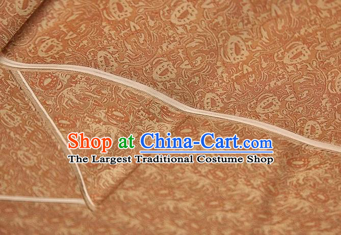 Chinese Classical Pattern Design Orange Song Brocade Fabric Asian Traditional Silk Material