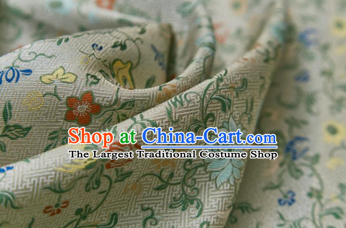 Chinese Classical Lotus Pattern Design Apricot Su Brocade Fabric Asian Traditional Silk Material