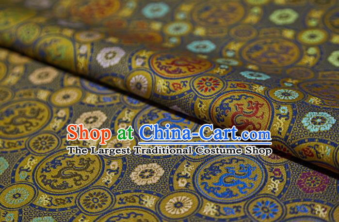 Chinese Classical Dragon Pattern Design Brown Song Brocade Fabric Asian Traditional Silk Material