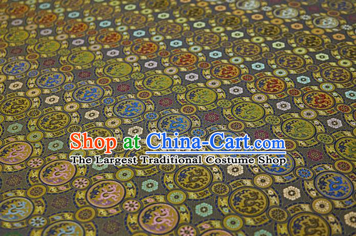 Chinese Classical Dragon Pattern Design Brown Song Brocade Fabric Asian Traditional Silk Material