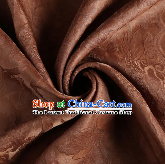Chinese Classical Pattern Design Cameo Brown Mulberry Silk Fabric Asian Traditional Cheongsam Silk Material