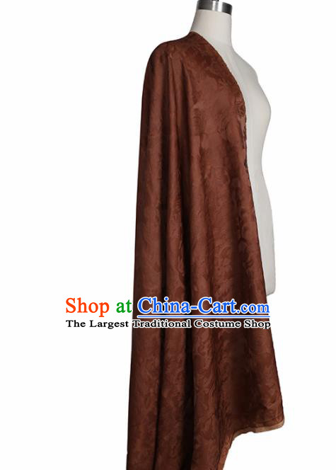 Chinese Classical Pattern Design Cameo Brown Mulberry Silk Fabric Asian Traditional Cheongsam Silk Material