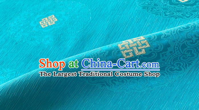 Chinese Classical Royal Pattern Design Light Blue Brocade Fabric Asian Traditional Satin Tang Suit Silk Material