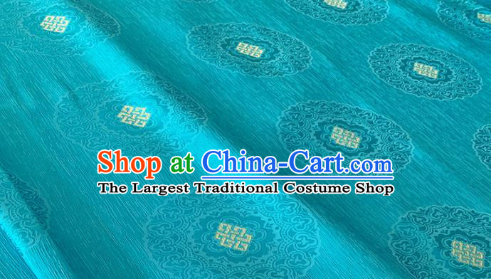 Chinese Classical Royal Pattern Design Light Blue Brocade Fabric Asian Traditional Satin Tang Suit Silk Material