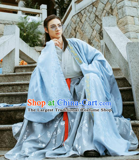 Chinese Ancient Poet Yan Jidao Hanfu Clothing Traditional Song Dynasty Scholar Nobility Childe Costumes for Men