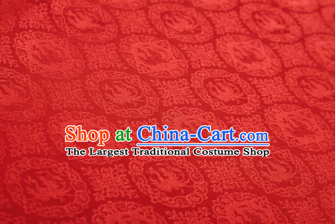 Chinese Classical Rosefinch Pattern Design Red Silk Fabric Asian Traditional Cheongsam Brocade Material