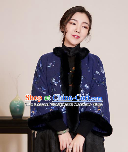 Top Grade Traditional Chinese Cheongsam Cotton Wadded Jacket Silk Qipao Upper Outer Garment for Women