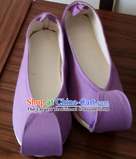 Chinese Traditional Lilac Cloth Shoes Opera Shoes Hanfu Shoes Ancient Princess Shoes for Women
