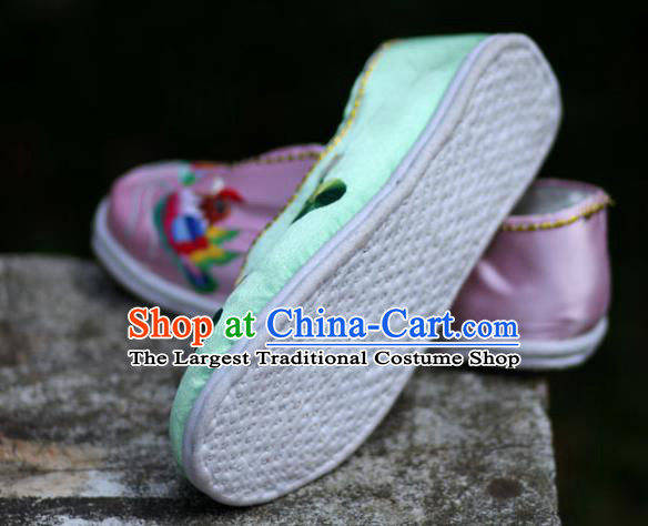 Chinese Traditional National Embroidered Mandarin Duck Lotus Shoes Hanfu Shoes for Women