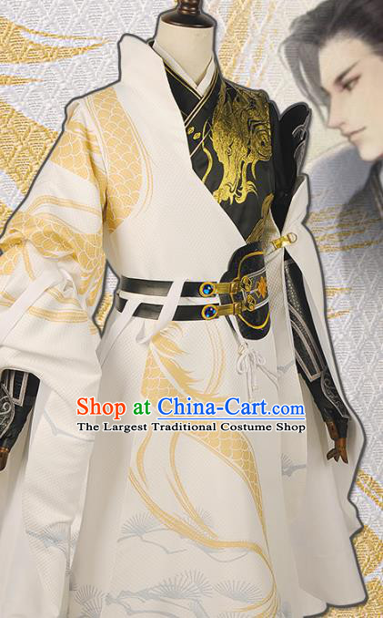 Chinese Cosplay Swordsman King Hanfu Cloting Traditional Ancient Royal Highness Costume for Men