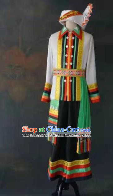 Chinese Ethnic Stage Show Costumes Traditional Dai Nationality Folk Dance Clothing for Men