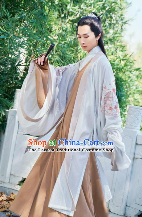 Chinese Ancient Nobility Childe Embroidered Hanfu Clothing Traditional Jin Dynasty Prince Costumes for Women