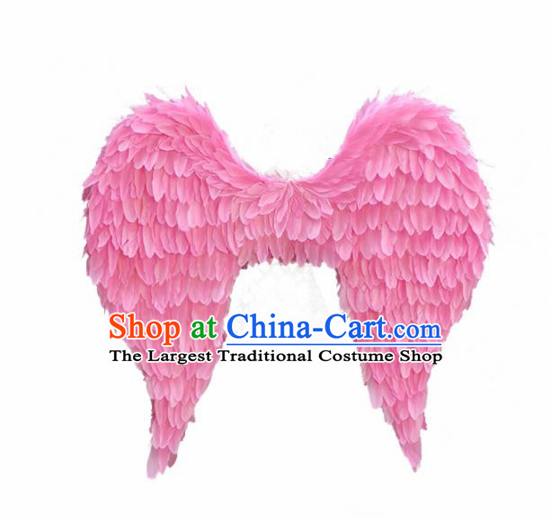 Professional Halloween Stage Show Miami Pink Feathers Wings Brazilian Carnival Catwalks Prop for Women