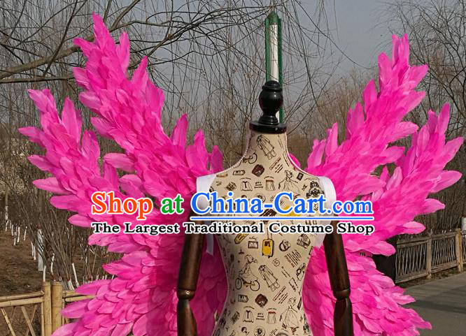 Professional Halloween Stage Show Pink Feather Butterfly Wings Brazilian Carnival Catwalks Prop for Women