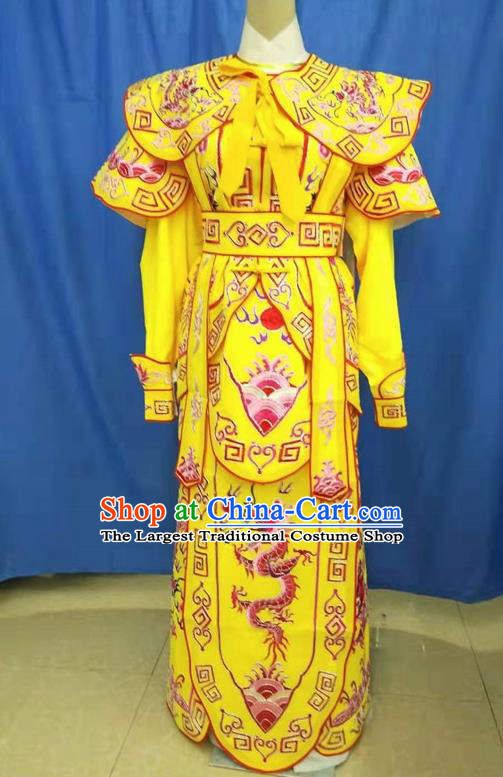 Chinese Traditional Peking Opera Takefu Embroidered Red Dragon Kao Costume Handmade Ancient Swordsman Clothing for Men