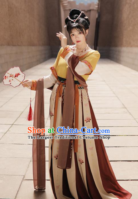 Chinese Ancient Drama Court Maid Hanfu Dress Traditional Tang Dynasty Flying Goddess Dance Costumes for Women